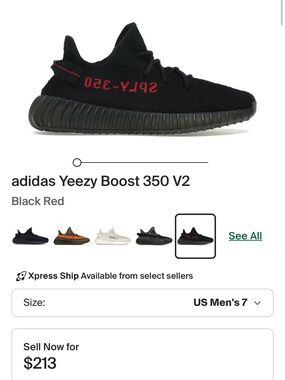 Yeezy 350 in Black with Red Accent